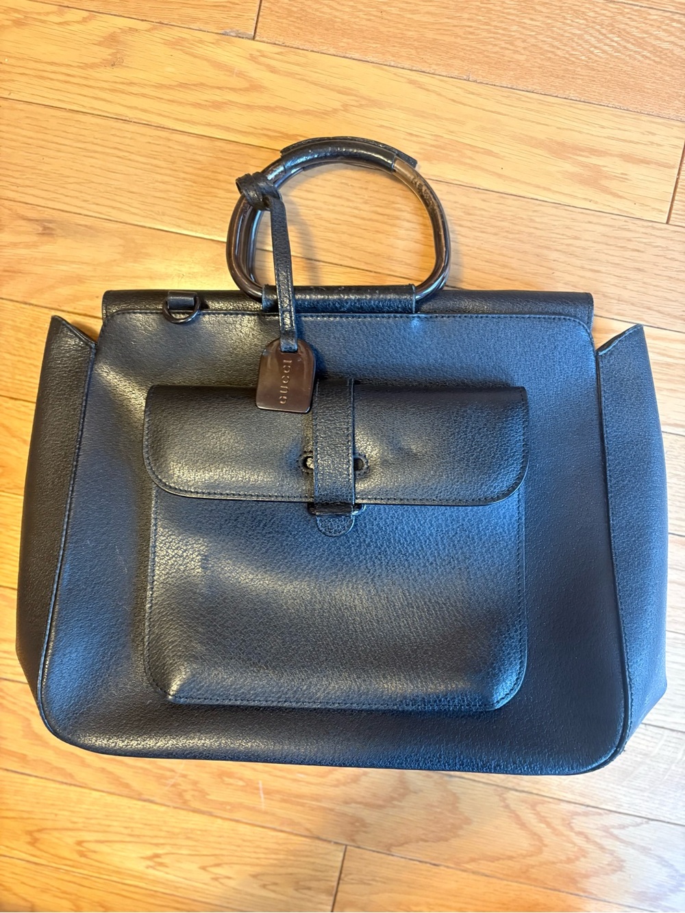 Vintage 1990’s Gucci Resin / Lucite Handle Front Flap Pocket Tote